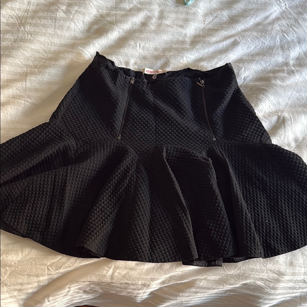 Rebecca Taylor Black Textured Skater Skirt